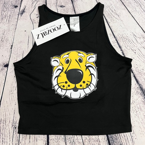 ZooZatz Tops - ZooZatz University of Missouri Womens Black Crop Tank Top Truman the Tiger Small